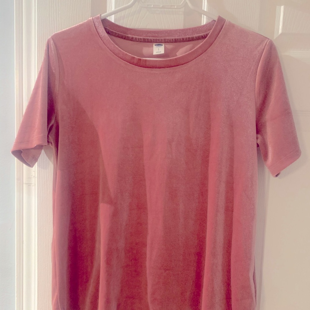Pink velvet t shirt